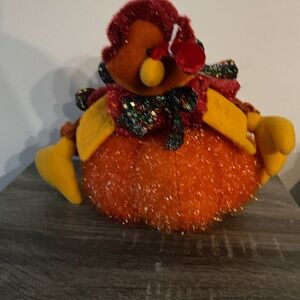 Festive Orange and Yellow Turkey Decoration